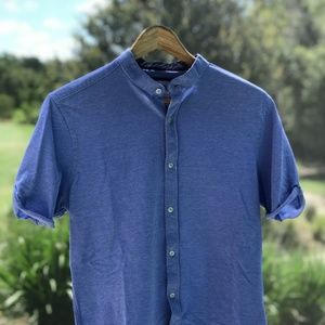 Zara Medium Slim Fit Mandarin Collar Button Down